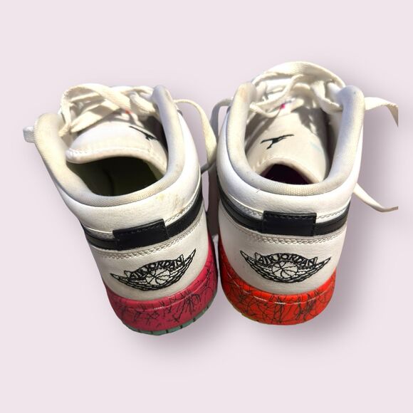 Nike Air‎ Jordan 1 Retro Low GS White Volt Crimson US Size 7Y - Picture 5 of 8